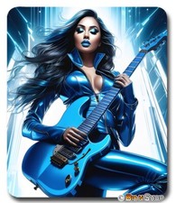 Electric Guitar Rocker Girl Rock Music - Mouse Pad / PC Mousepad - Cool Gift picture