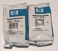 HP 56 Black Inkjet Ink Cartridge C6656A for HP Compatible Models Lot Of (2) B picture