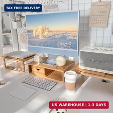 Dual Monitor Stand Riser with Drawer for Desk Laptop picture