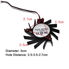 1pcs 5CM 3.5*3.5*2.7CM For GB51B2H Graphics Card Double Ball Fan picture