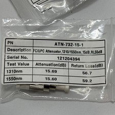 ATN-732-15-1 FC/UPC 15dB Singlemode Fiber Optic Fixed Attenuator Lot of 23 picture