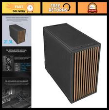 B4-mATX 21.3L PC Case, 358mm GPU, 360 AIO, 2 Slim Fans, Black Wood picture