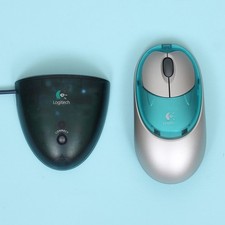 Vintage Logitech M-RM67A Cordless Optical Wireless Computer Mouse (Blue) picture