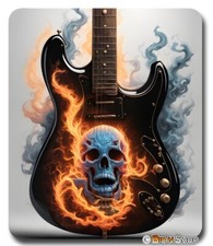 Electric Guitar Rock Music Heavy Metal - Mouse Pad / PC Mousepad - Cool Gift picture