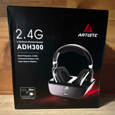 ARTISTE ADH300 2.4GHz RF Stereo Wireless Over-Ear Headset Black w/Base picture