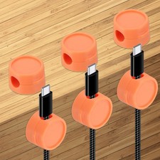 Cable Organizer Holder, 6 Pcs Magnetic Spring Desk Cable Management, Orange picture