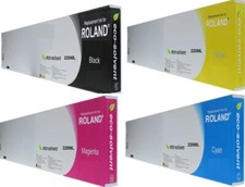 4 x PREMIUM COMPATIBLE ROLAND RF/XF/XR/VSI SERIES - ECO SOL MAX 2 (220ML) CYMK picture