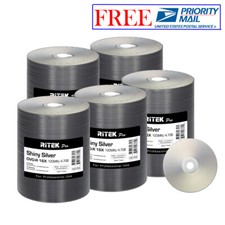 500 Pack Ritek Pro DVD-R 16X 4.7GB Shiny Silver Lacquer Blank Recordable Disc picture