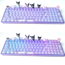 Kuromi Mechanical Keyboard 100 Keys Wireless Bluetooth Transparent Translucent picture