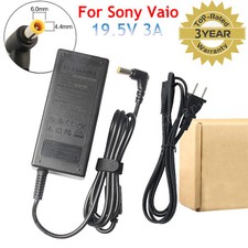 FOR SONY Vaio 19.5V Power Supply Cord Laptop Notebook AC Adapter Charger 3A 60W  picture