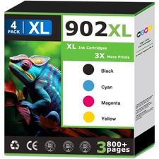 Replacement 902XL Ink Cartridges Combo Pack for HP OfficeJet Pro- Open Box picture