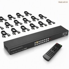 MT-VIKI 16 Port HDMI KVM Switch 4K Rack Mount w/16 Cables & Remote picture