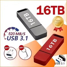 16TB USB 3.2 Flash Drive Type-C Hard Disk Portable Storage Memory Pen Drive Gift picture