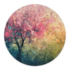 Abstract Pink Floral Tree Mouse Pad Impressionism Spring Mat 7.9x7.9 Inch picture