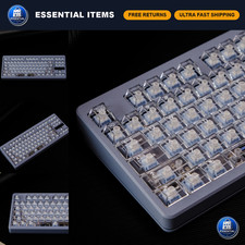 114 Clear Transparent Keycaps Set - Cherry Profile White PC Keycaps for Custom B picture