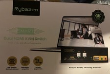 Rybozen HDMI KVM Switch 2 Port Dual Monitor Extended Display 4K USB KVM Switch picture