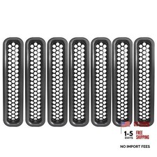 Wrangler Grill Mesh Inserts Front Grille Guard Cover Clip-in Matte Black for picture
