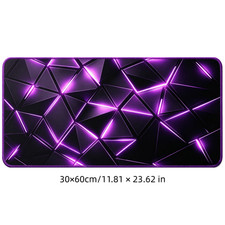 Large 3D Tech Gaming Mouse Pad with Purple Geometric Patterns, Non-Slip Rubber picture