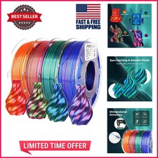 Vibrant Silk PLA Filament Bundle - 1.75mm Dual Color 200g Spools for 3D Printing picture
