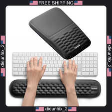 Memory Foam Keyboard Wrist Rest and Mouse Pad Set with Support picture