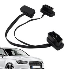 16 Pin OBD2 OBD II Splitter Adapter Cable Male To Dual Female Ports Y Cable picture