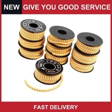 10 Pcs Yellow Flexible PVC Number 0-9 Print 1.5mm2 Wire Cable Markers Tag New picture