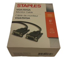 VGA / SVGA Staples Brand 6' Computer Monitor Cable  - New in Box picture