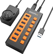USB 3.0 Hub Charger Switch Splitter Powered AC Adapter 7 Port PC Laptop BC1.2 picture