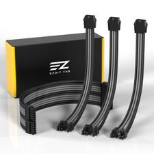 PSU Extension Cable Sleeved Custom Mod PC Power Supply Cable, Soft Nylon Brai... picture