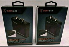 New Lot Of 2 BlackWeb Composite A/V To HDMI Converter w/ A/V Cable  picture