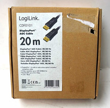 LogiLink CDF0101 DisplayPort AOC Cable 20m DP Male to DP Male Black picture