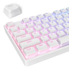 117 Keys White Pudding PBT Keycaps XDA Profile Minimalist Custom Keyboard picture
