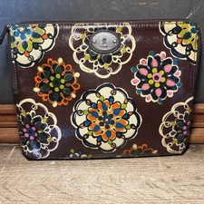 Fossil Key-Per Zipper Tablet iPad/Tablet Case 8.5”x10.5” Coated Canvas Floral D2 picture