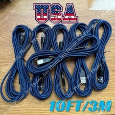 Heavy Duty USB Charging Cable 10 Ft For iPhone 14 13 12 11 8 X iPad Charger Cord picture