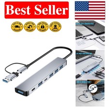 Sleek 7-in-1 USB C Hub | 5Gbps Data Transfer for All Devices | Aluminum Finish picture