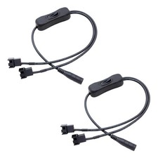 2 Pack DC Plug to PWM Fan Power Cable with ON OFF Switch DC 5.5mm x 2.1mm to ... picture