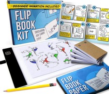 Flip Book Kit with LED Light Pad. Includes Flipbook Kit Starter Animation, 240 S picture
