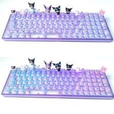 Kuromi Mechanical Keyboard 100 Keys Wireless Bluetooth Transparent Translucent picture