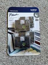 Brother P-Touch Durable Laminated Label Tapes Black on White/Clear TZE12314PK picture