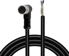 M8 4-Pin Female Right Angle Cable, 6.5Ft/2M Shielded picture