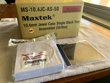 Maxtek MS-10.4JC-AS-50 10.4mm Clear Standard Jewel Case Black Tray 50pk picture