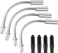 Bike V Brake Noodle Cable Guide 8pc Set 90 Degree Pipes Rubber Boots picture