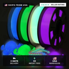 3D Printer Filament Bundle Glow in Dark Multicolor PLA 1.75mm 4 Pack picture