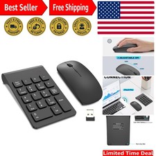 2.4GHz Wireless Numeric Keypad & Mouse Set - 18 Key Portable Black Ergonomics picture