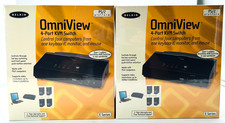 2X BELKIN OMNIVIEW F1DB104P E SERIES 4 PORT KVM SWITCH PS/2 PLATFORM picture