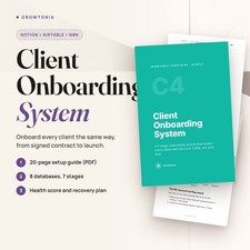 Client Onboarding Template System Notion Airtable Google Sheets Agency Checklist picture