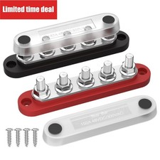 DaierTek 12V Bus Bar Power Distribution Block 5 x 1/4