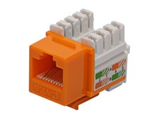 100 Lot CNAweb Cat6 RJ45 Punchdown Keystone Network Jack, 110 Style, Orange picture