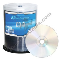 100 Optical Quantum 52x 80 min / 700 MB CD-R Shiny Silver Blank Discs OQCD52ST picture