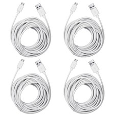 Smays 4-Pack 25ft Security Camera Micro USB Extension Cable 4 feet, White  picture